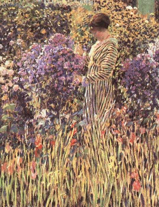 Frederick Friesek Lady in a Garden oil painting image